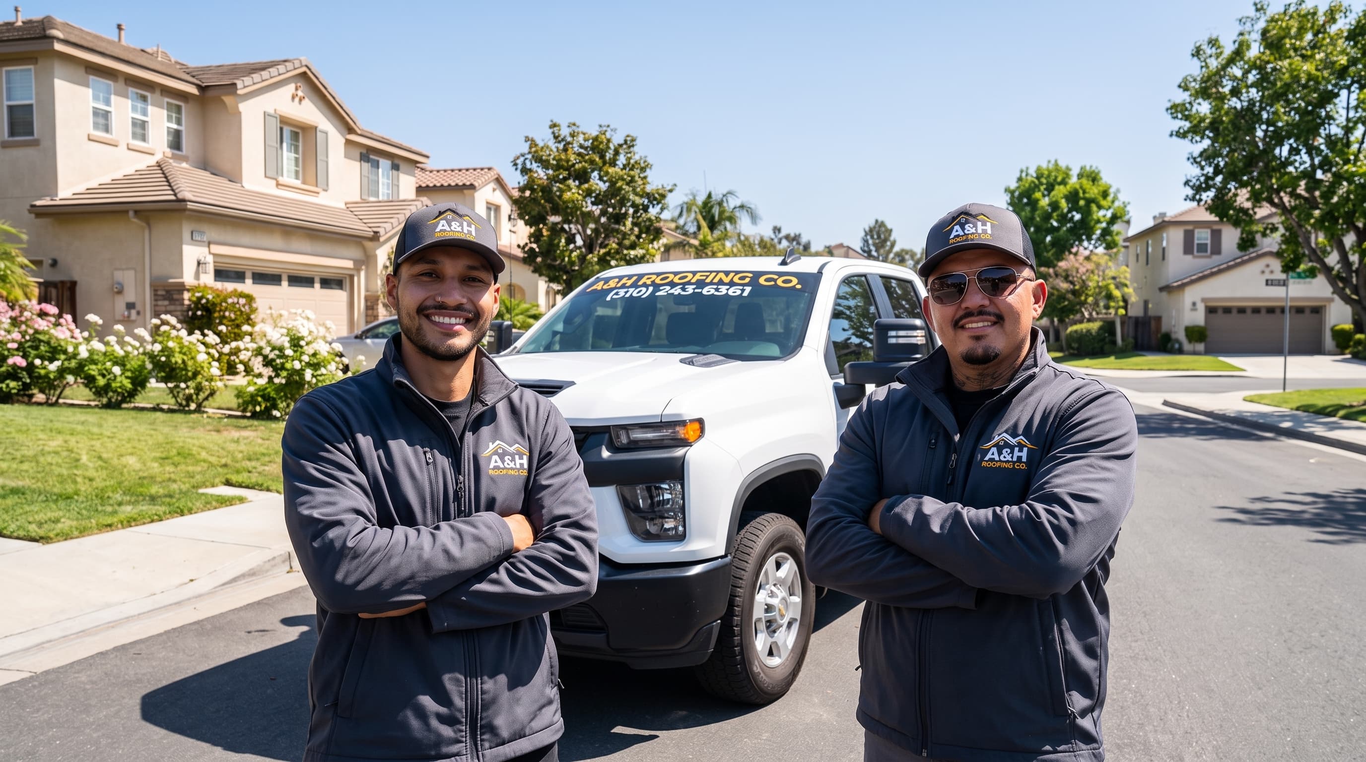 Alex Lopez and Hector Diaz, owners of A&H Roofing Co.
