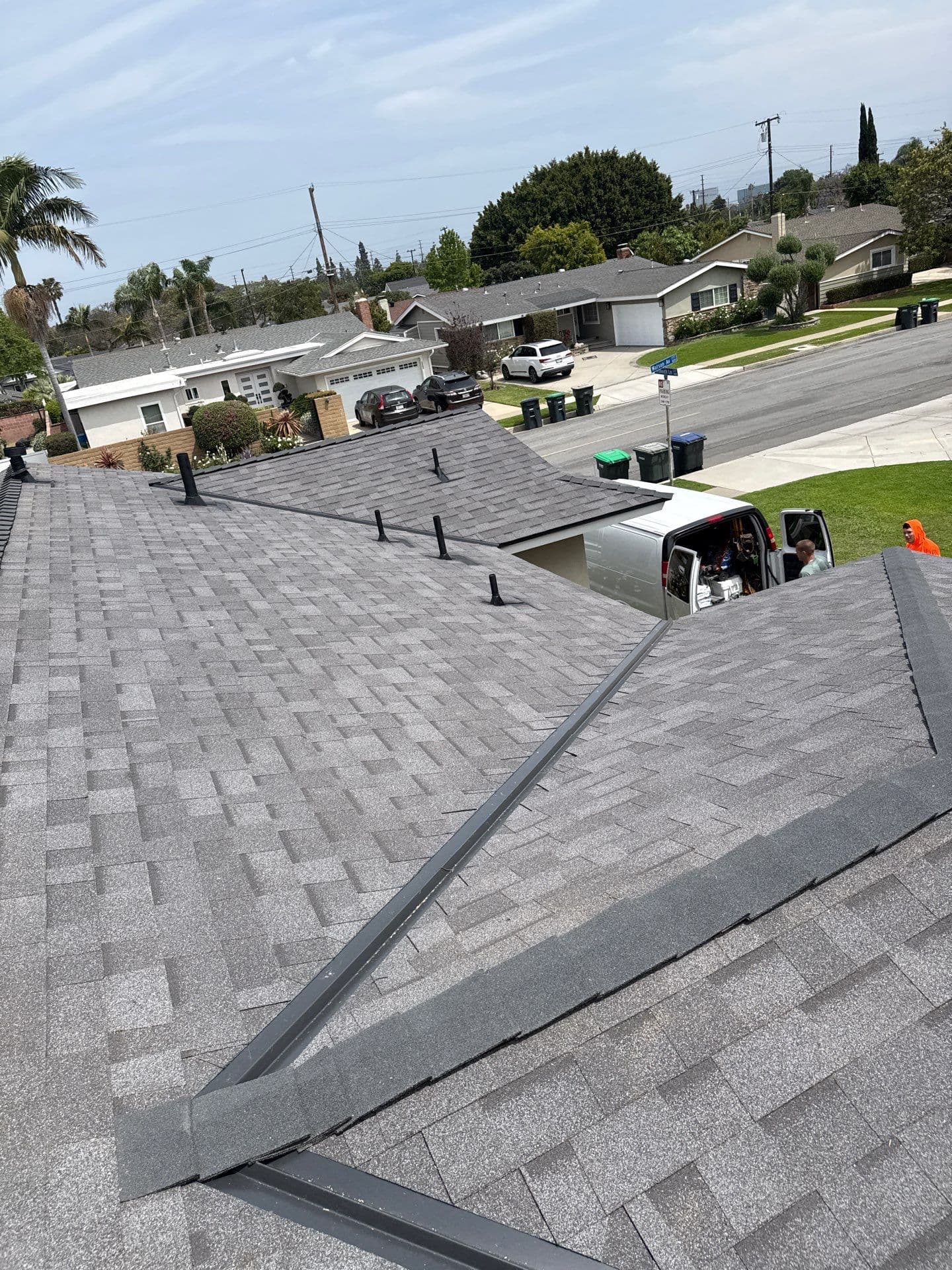 Repaired roof after storm damage restoration